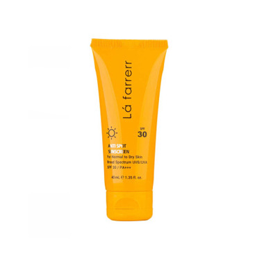 کرم ضد آفتاب و ضد لک بی رنگ لافارر مدل SPF30 مناسب پوست نرمال و خشک حجم 40 میلی لیتر