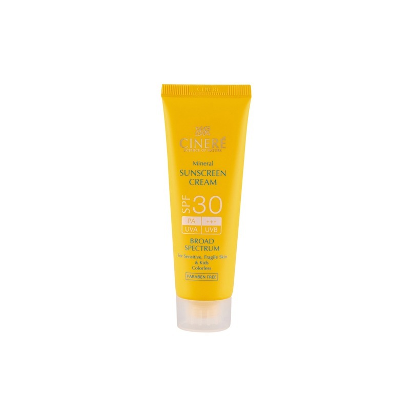کرم ضد آفتاب بی رنگ سینره با SPF30 مناسب پوست حساس حجم 50 میلی لیتر