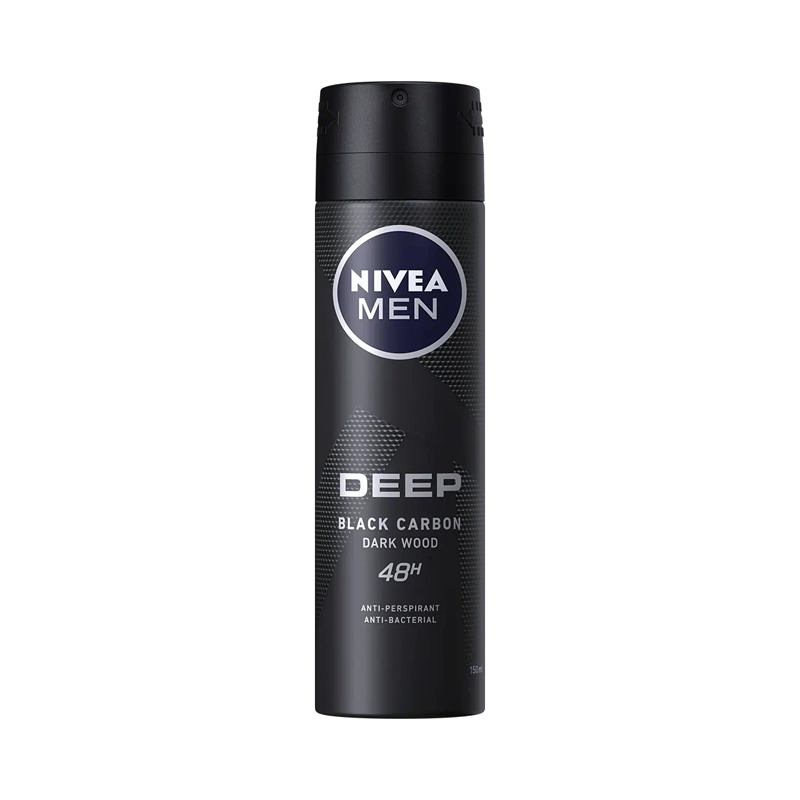 اسپری ضدتعریق مردانه نیوا Nivea مدل Deep Black Carbon Dark Wood 48H