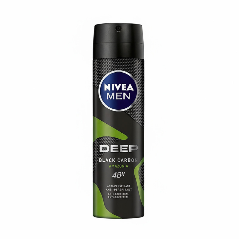 اسپری ضدتعریق مردانه نیوا Nivea مدل Deep Black Carbon Amazonia 48H
